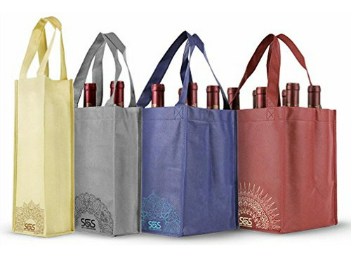 Bolsas Reutilizables Para Botellas De Vino, Juego De 4