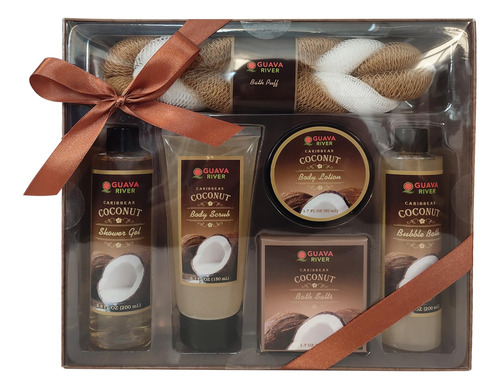 Guava River Caribbean Coconut Bath Giftset - Juego De 6 Piez