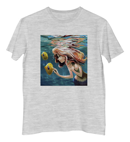 Remera Niño Sirena Bella Dibujo Mar Playa Peces Color