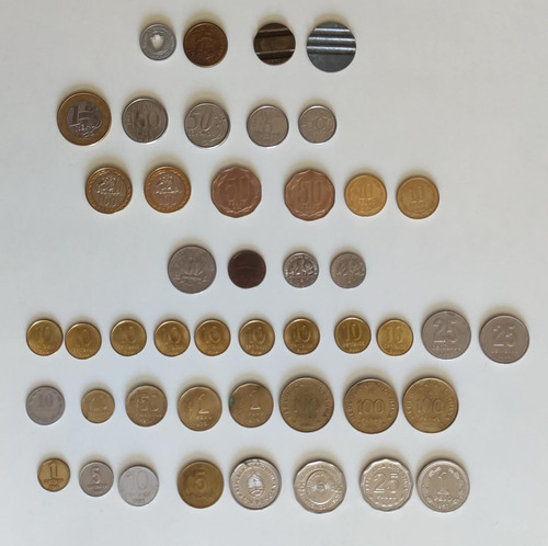 Lote Monedas Ee.uu, Argentina, Brasil, Chile, Fichas, Cospel