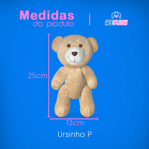 Ursinho De Pelúcia 15cm Articulado Com Coração Antialérgico