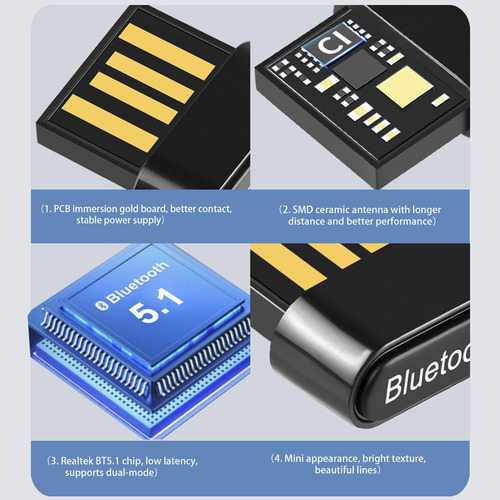 V5.1 Adaptador Usb Receptor De Audio Y Transmisor Dongle
