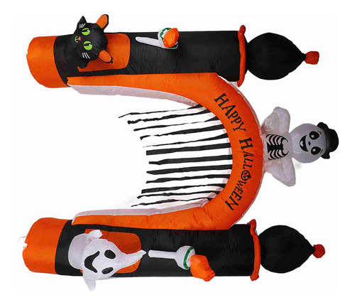 Arco Inflable Skull Ghost Led De 8 Pies Para Interiores Y Ex