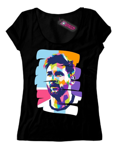 Remera Mujer Lionel Messi Pop Art 24 Futbol Dtg Premium