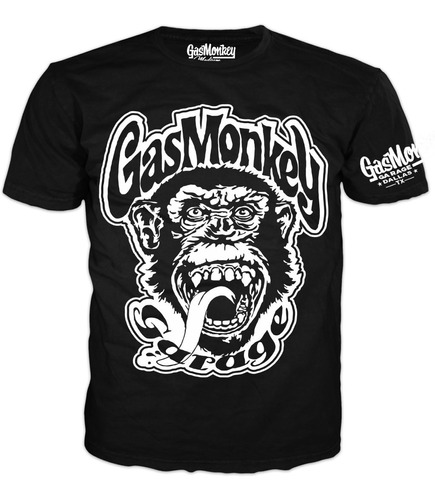 Playera Gas Monkey Garaje Negra Con Envio