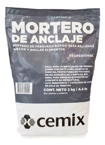 Mortero De Anclaje Tecnología Cemix 2 Kg