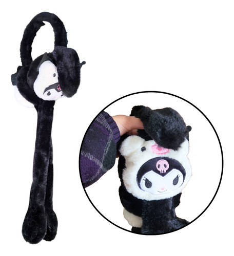 Vincha Orejeras Peluche Levanta Orejas Capibara Kuromi Kuromi Negro U