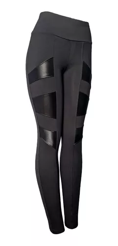 Calça Legging Montaria Suplex, Tira Horizontal E Bolso Falso