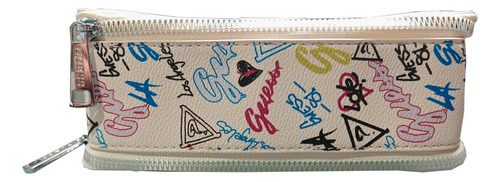 Bolsa Tipo Guess Bandolera Mujer Blanco Estampado Guess Blanco Estampado Guess Metálico Crema