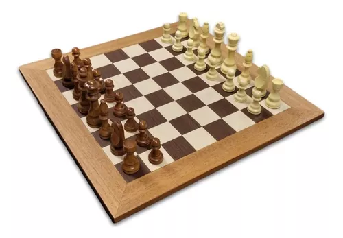 Xadrez de madeira com apenas 32 °, campeonato de couro, 10 cm