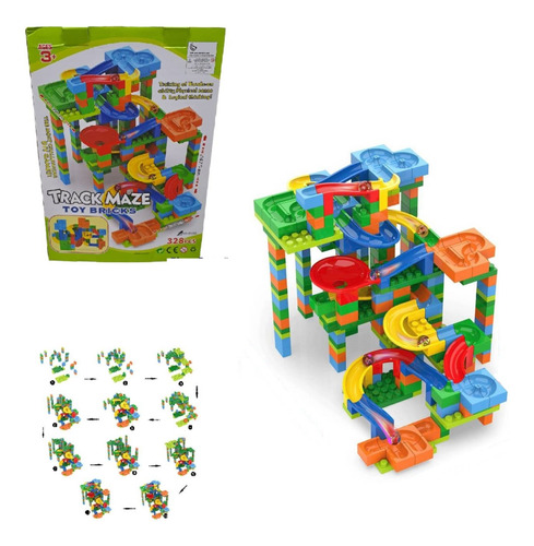 Juego Circuito Canicas Track Maze Toy Bricks 328 Piezas
