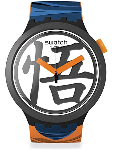 Swatch Reloj De Cuarzo Goku X Estándar Grande Y Audaz,