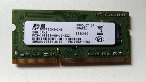 Memória Notebook 2gb 1rx8 Pc3-10600s Smart (Usado)