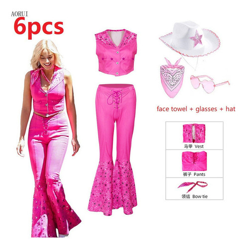 6 Piezas Disfraz Barbie Niña, Disfraz De Princesa Barbie, Tr
