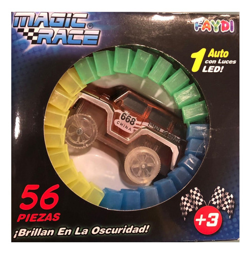 Imagen 6 de 6 de Pista Flexible 56 Piezas Variety Tracks Auto Luminoso Edu Color Multicolor