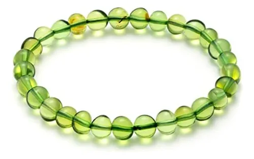 Amber By Mazukna Pulsera De Ámbar Verde Para Mujeres O 6,7 A
