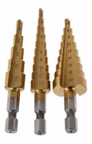 Comprar 3 Brocas Escalonadas Acero Hss Recub. En Titanio 4-12\u002F20 ...