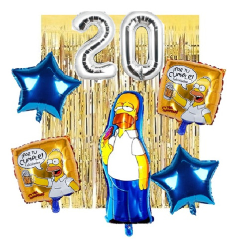 Kit Decorativo De Homero Simpson De Cumpleaños