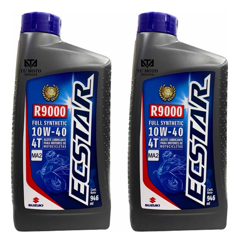 Aceite Suzuki Ecstar 10w40 R9000 Full Sintético X 2 Cuartos