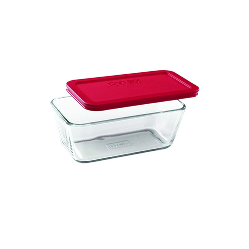 Fuente Rectangular Con Tapa Roja 1,13 L Simply Store Pyrex 