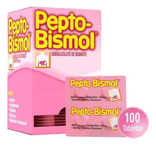Caja X 100 Tabletas Digestivas De Pepto-bismol Masticables