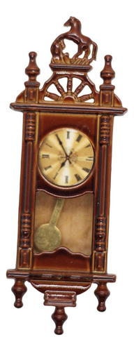 1:12 Casa De Muñecas Reloj De Pared Estilo Vintage Marrón