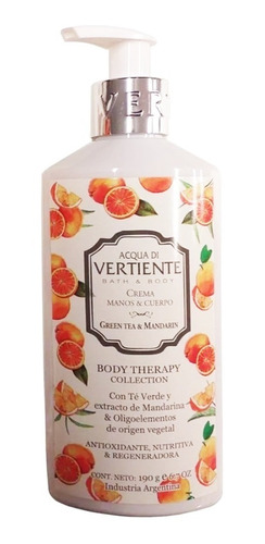 Vertiente Crema De Manos Y Cuerpo Body Therapy X190ml