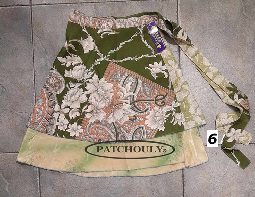 Pollera Mini Mil Formas Seda Hindú Estampada Doble Capa