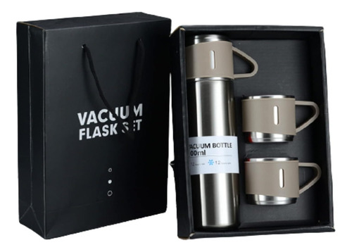 Set Termo Pico Cebador Vacuum Flask Acero Hasta 12 Hs Tazas