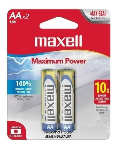 Pila Bateria Maxell Aa 2 Blister 2pk (2pilas)