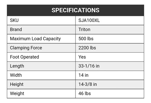 Sistema De Sujecion Portatil Triton Sja100xl Superjaws Xxl