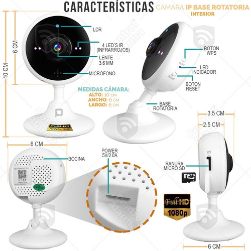 Imagen 9 de 10 de Camara Wifi Ip Nube Gratis Full Hd Seguridad Vigilancia App