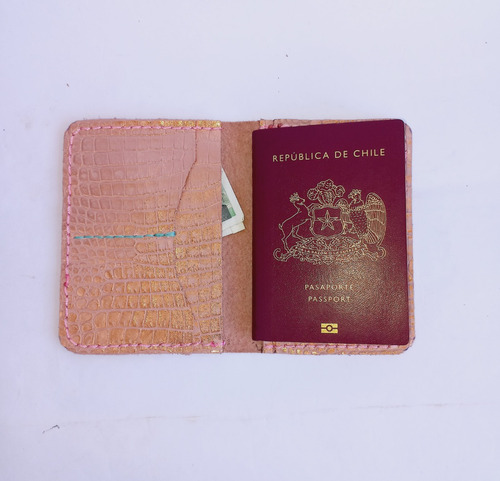 Porta Pasaporte Cuero Hecho A Mano