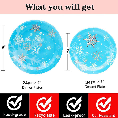 48 Piezas De Suministros Para Fiestas De Copos De Nieve Cong
