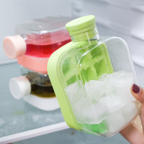 Copo De Garrafa De Água 2 Em 1 Ice Cube Maker Com Canudo De