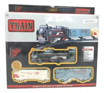 Comprar Set Tren Locomotora A Pila Con Vagones Pista De Vías Juguete