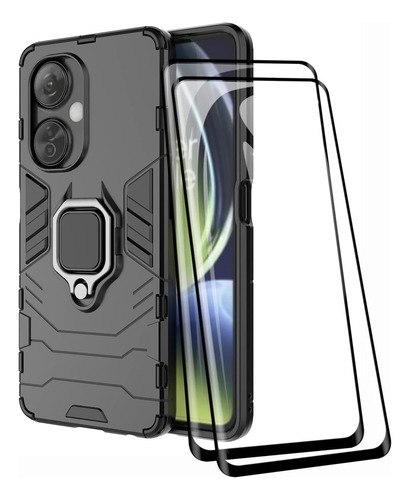 Funda Uso Rudo Carcasa Para Oneplus Nord Ce 3 Lite +mica Negro Oneplus Nord Ce 3 Lite