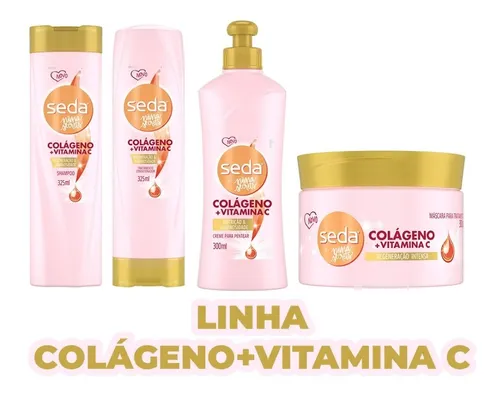 Kit Seda Nina Secrets Colágeno Sh + Cond + Pentear + Mascara