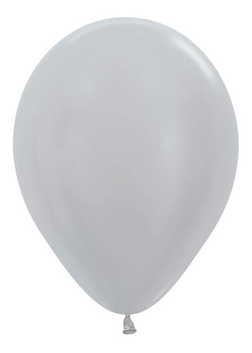 Globos Látex Sempertex R12 Satin Plata  X50 Unidades