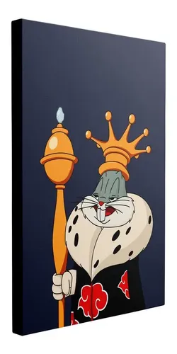Bugs Rey Cuadro Bugs Bunny Rey Con Vestimenta Itachi 70x105 | Meses sin interés