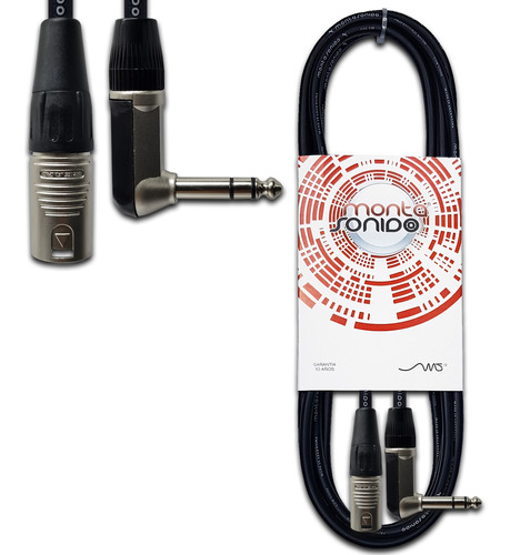 Cable Canon Xlr Macho A Plug Trs 90 Codo 2 Mts Mscables