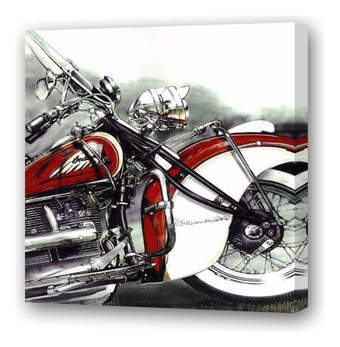 Cuadro 45x45cm Vehiculo Motocicleta Ilustracion Choper