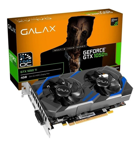 Placa De Vídeo Galax Gtx 1050ti 4gb 1-click Oc Ddr5 128bit