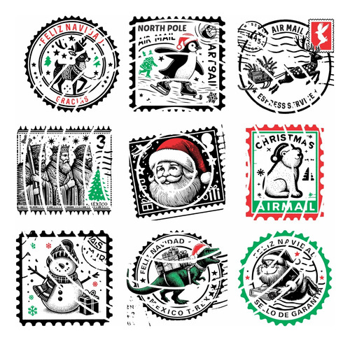 Navidad Stickers Para Cartas De Santa Reyes Kit Imprimible