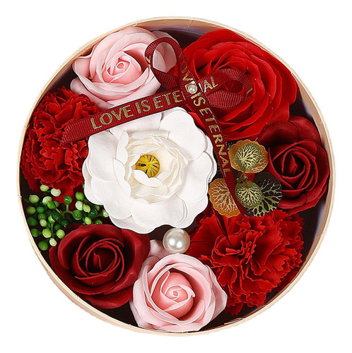 Juego De Jabón De Flores De Rosas Con Caja De Estilo A