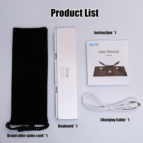 Teclado Bluetooth Mini Plegable Para Teléfonos De Tableta