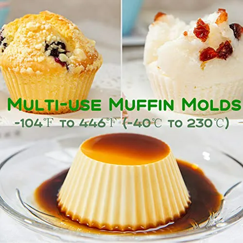 16 Moldes De Silicona Para Cupcakes Reutilizables, Aptos Par
