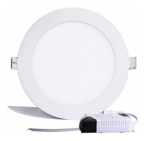 Panel Led Interelec Techo Embutir Circular 6w 12x12 Color Blanco