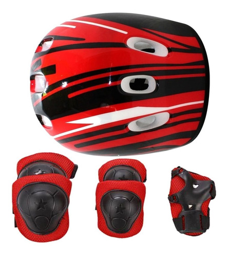 Kit Casco + Protecciones Infantil Basico Monopatin Scooter