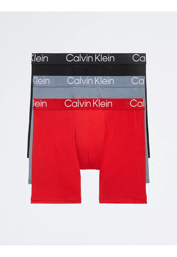 Boxer Calzon Calvin Klein 100% Microfibra Ropa Int 3 Piez